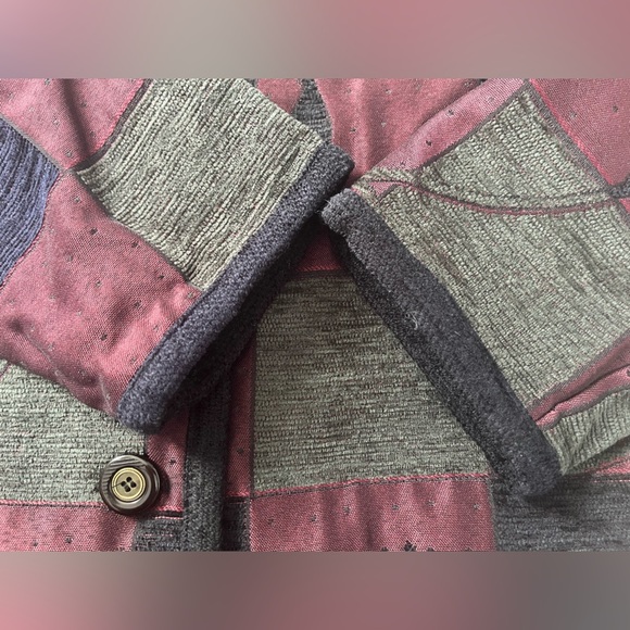 Graff Multimedia Tapestry Patchwork Button Down Coat Sz M vintage dinner coat - Picture 11 of 11